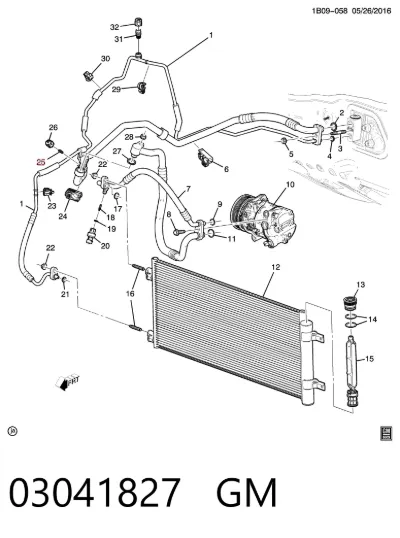 Клапан заправки кондиционера GM 03041827