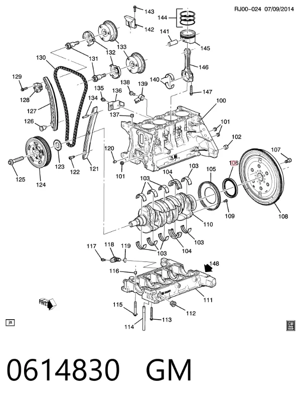 Сальник коленвала задний Opel Astra H