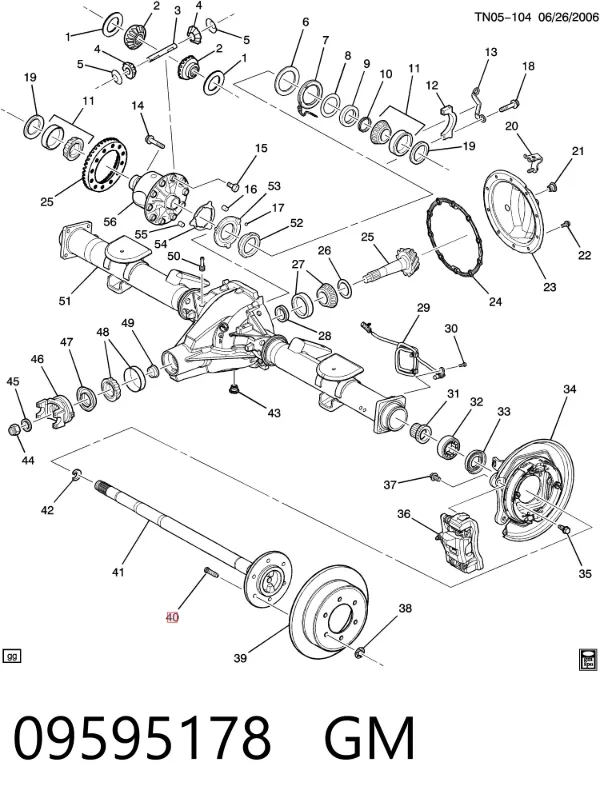 Колесный болт 09595178 General Motors