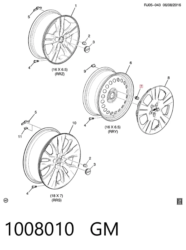Гайки колесные 1008010 General Motors