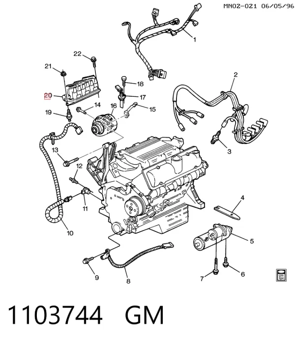 Катушка зажигания 1103744 General Motors