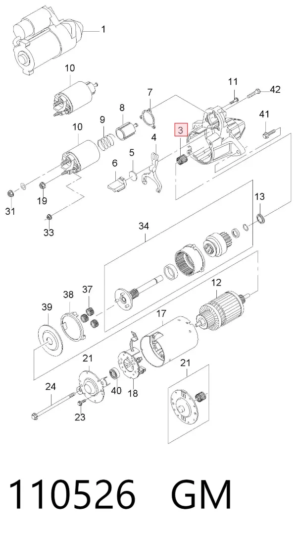 Подшипник стартера 110526 General Motors