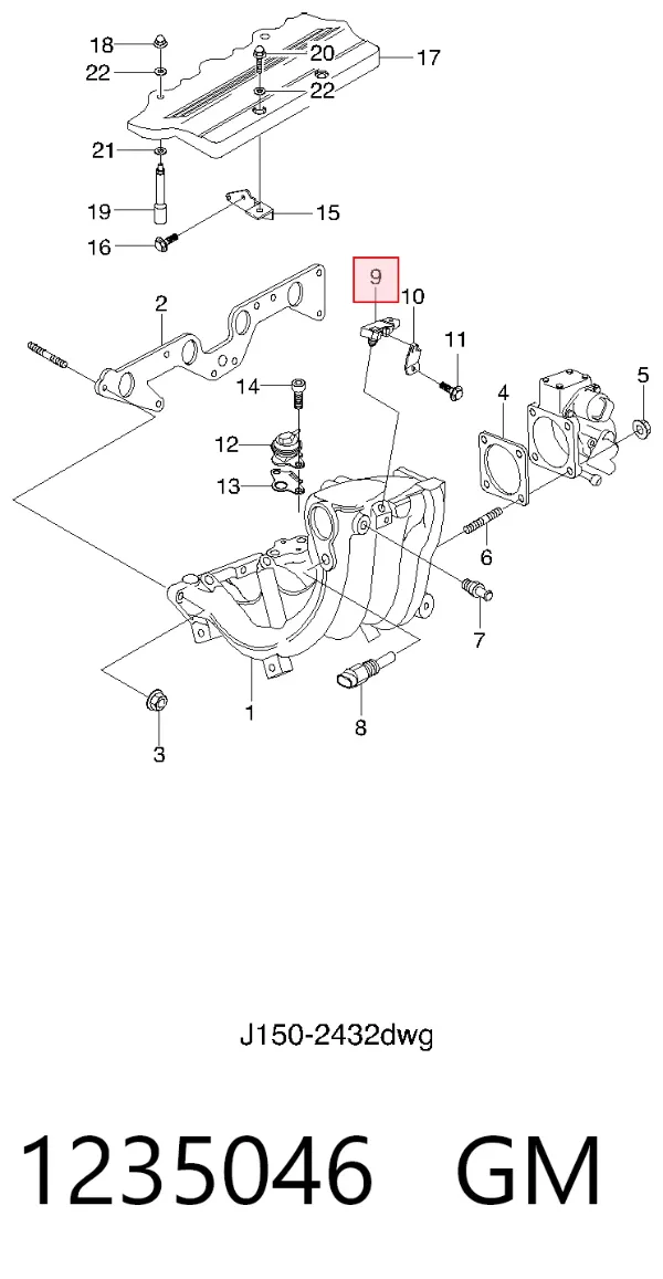 Датчик абсолютного давления 1235046 General Motors