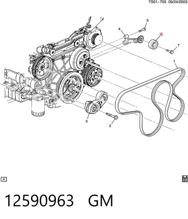 Паразитный ролик 12590963 General Motors