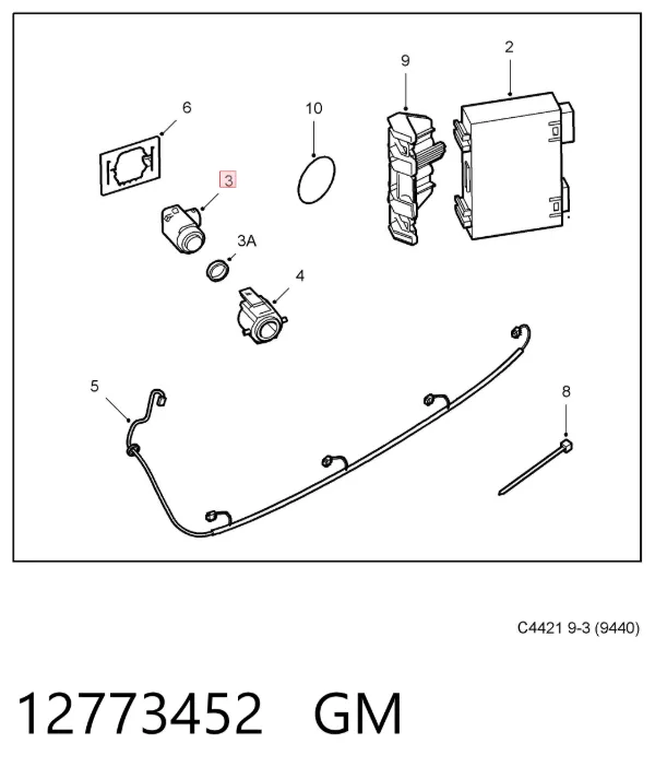 Парктроники задние 12773452 General Motors