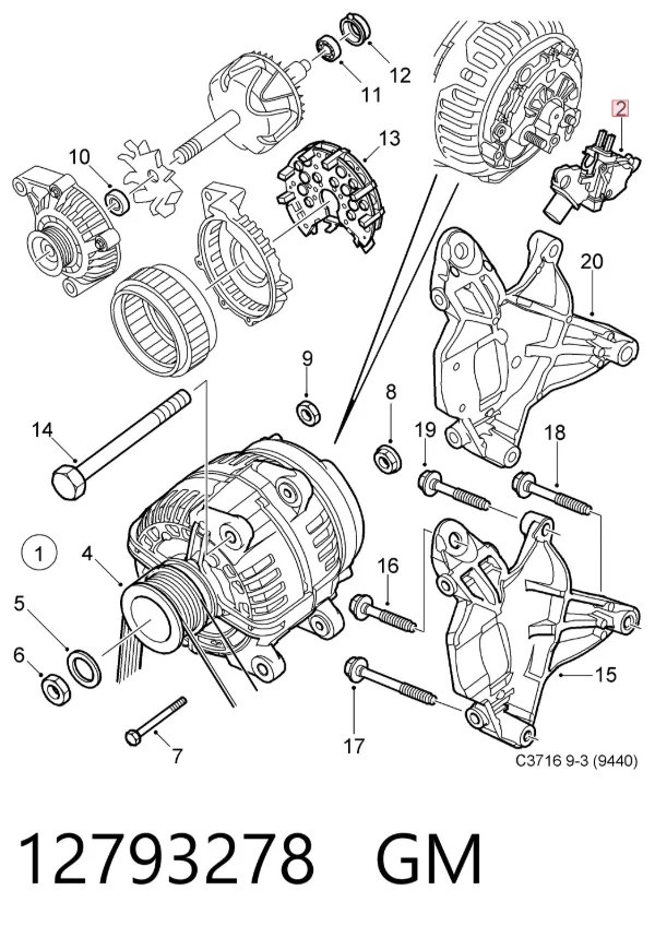 Реле генератора 12793278 General Motors