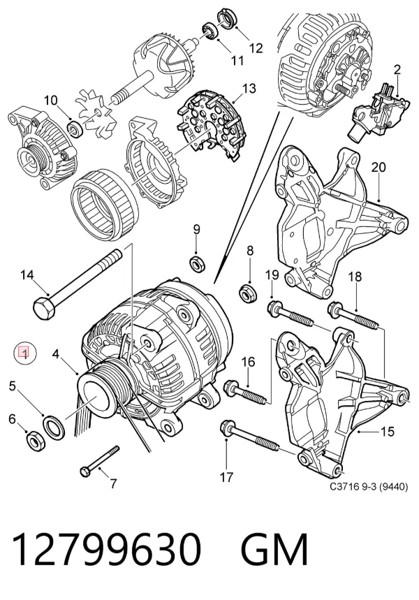 Генератор 12799630 General Motors