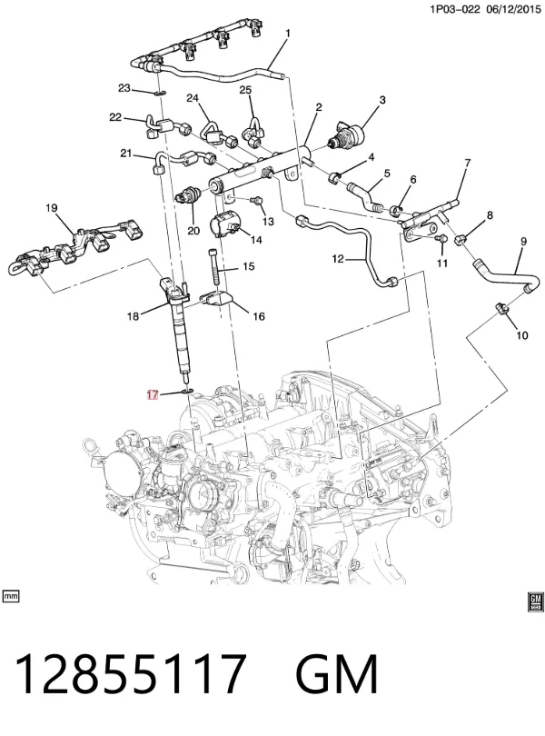 Кольцо форсунки 12855117 General Motors