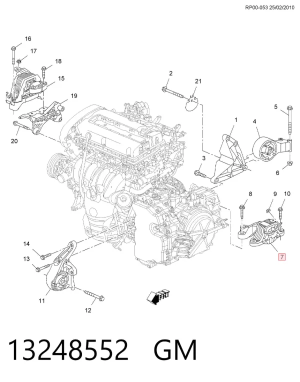 Левая подушка двигателя 13248552 General Motors