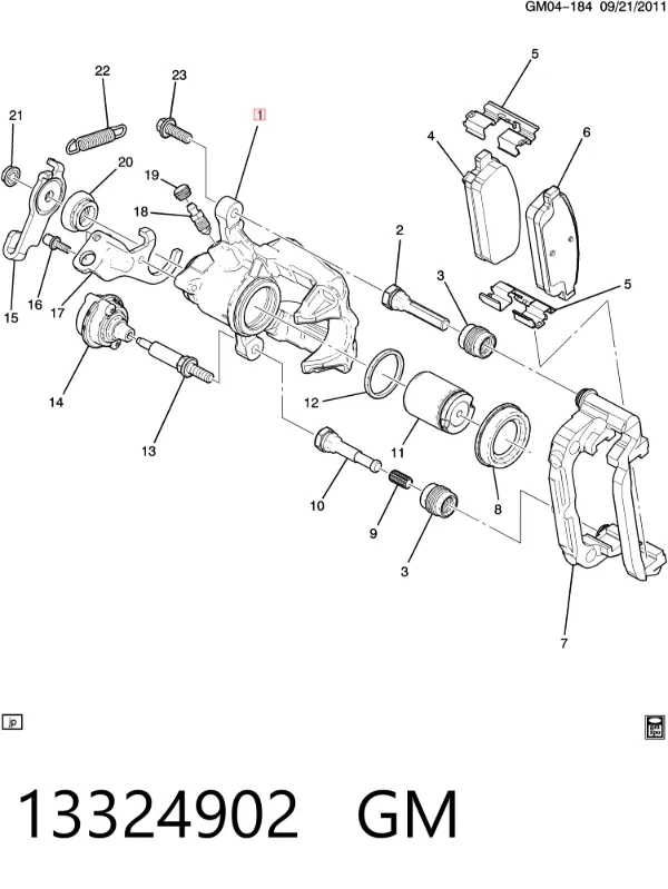 Суппорт задний левый 13324902 General Motors