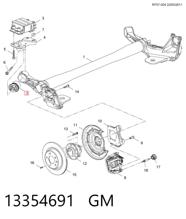 Сайлентблок задней балки 13354691 General Motors