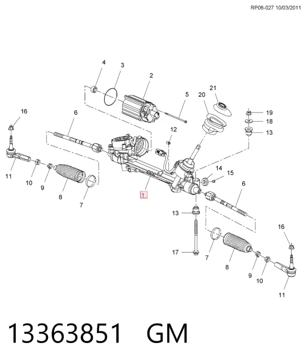Рулевая рейка 13363851 General Motors