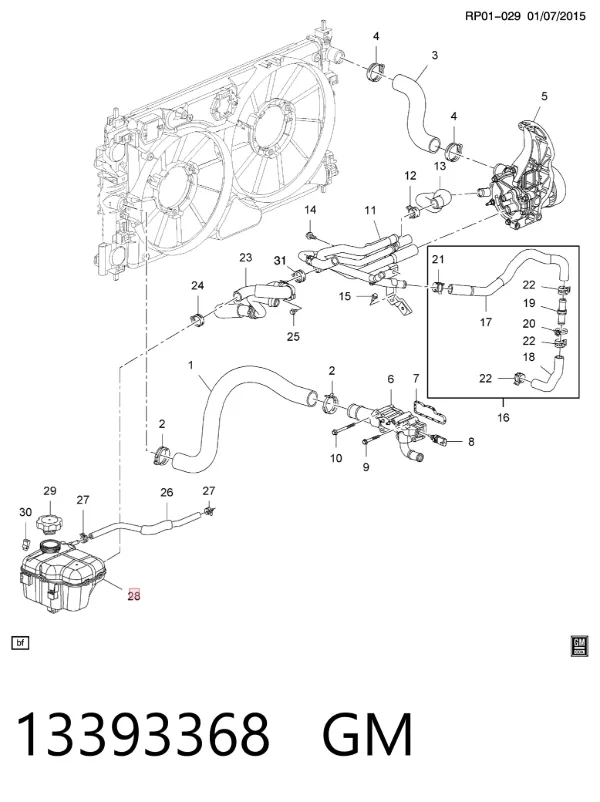 Бачок системы охлаждения 13393368 General Motors