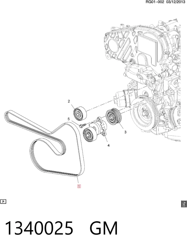 Ремень генератора 1340025 General Motors