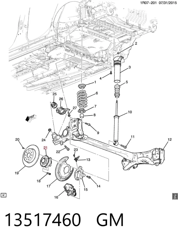 Задняя ступица 13517460 General Motors