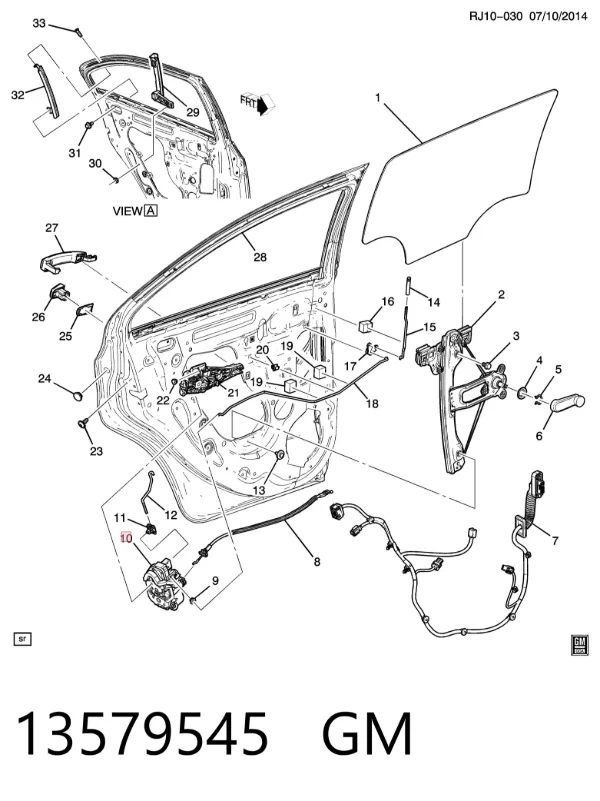 Замок двери задней левой Chevrolet Aveo III