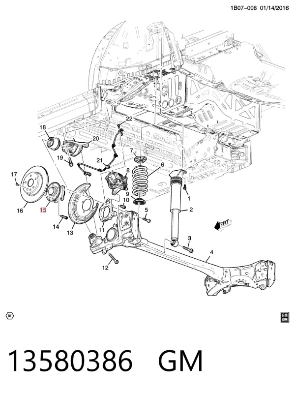 Задняя ступица 13580386 General Motors
