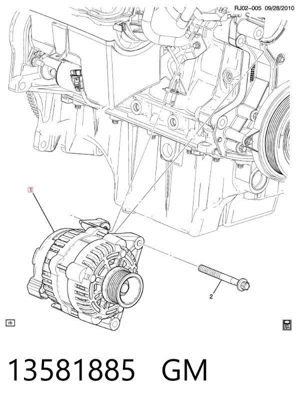 Генератор 13581885 General Motors