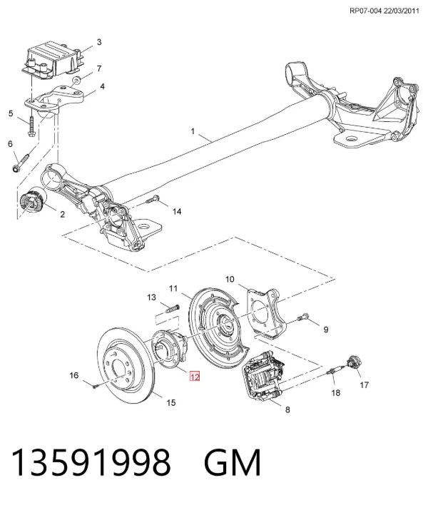 Задняя ступица 13591998 General Motors