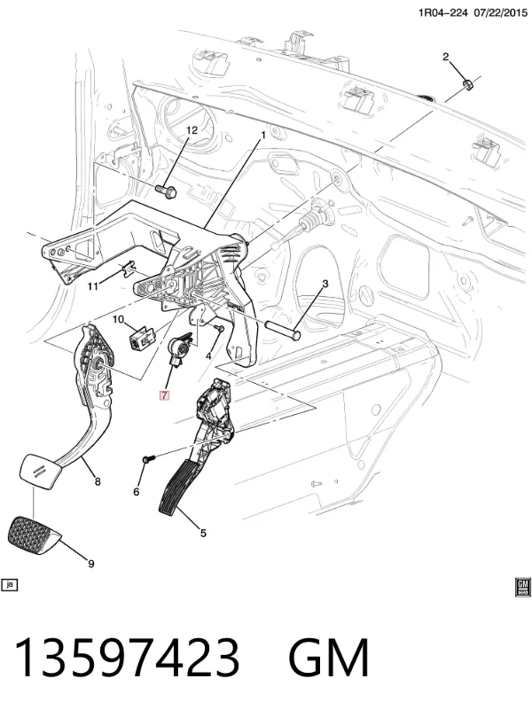Датчик стоп сигнала 13597423 General Motors