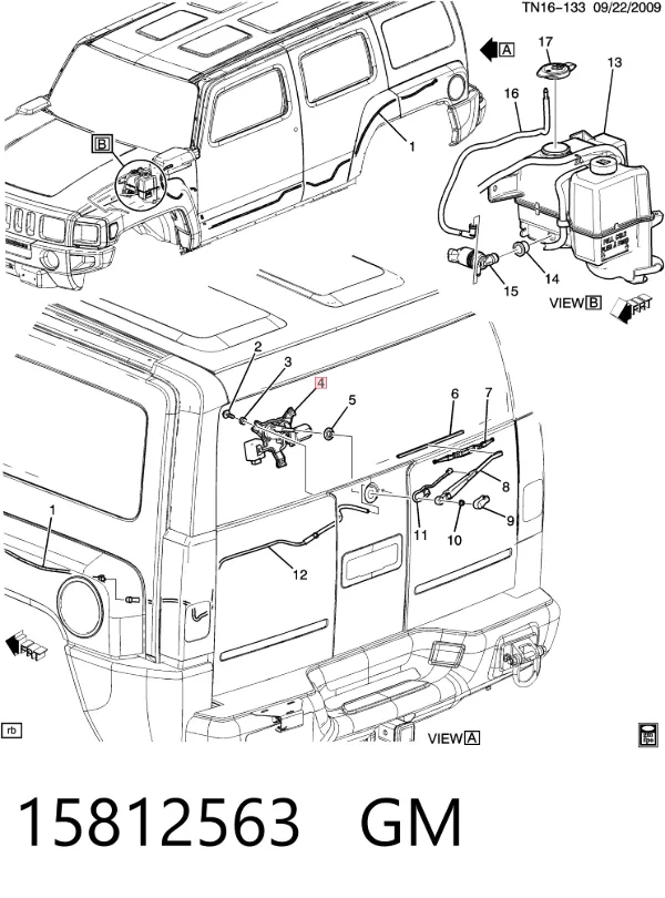 Моторчик заднего дворника Hummer H3 