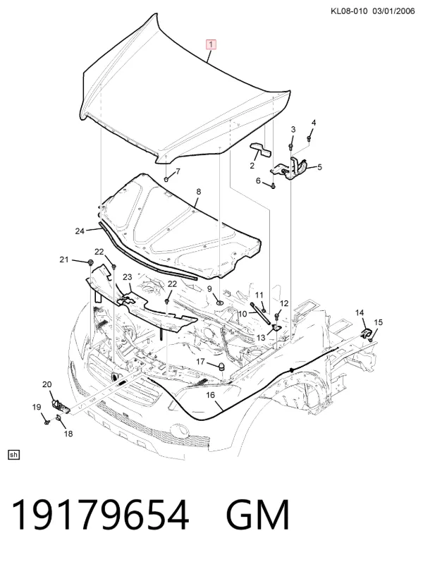 Капот 19179654 General Motors