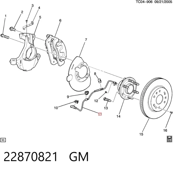 Датчик АБС передний 22870821 General Motors