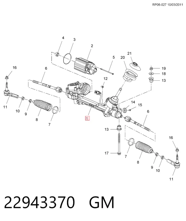 Рулевая рейка 22943370 General Motors