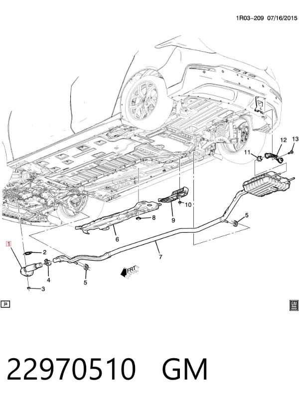 Передняя часть глушителя 22970510 General Motors