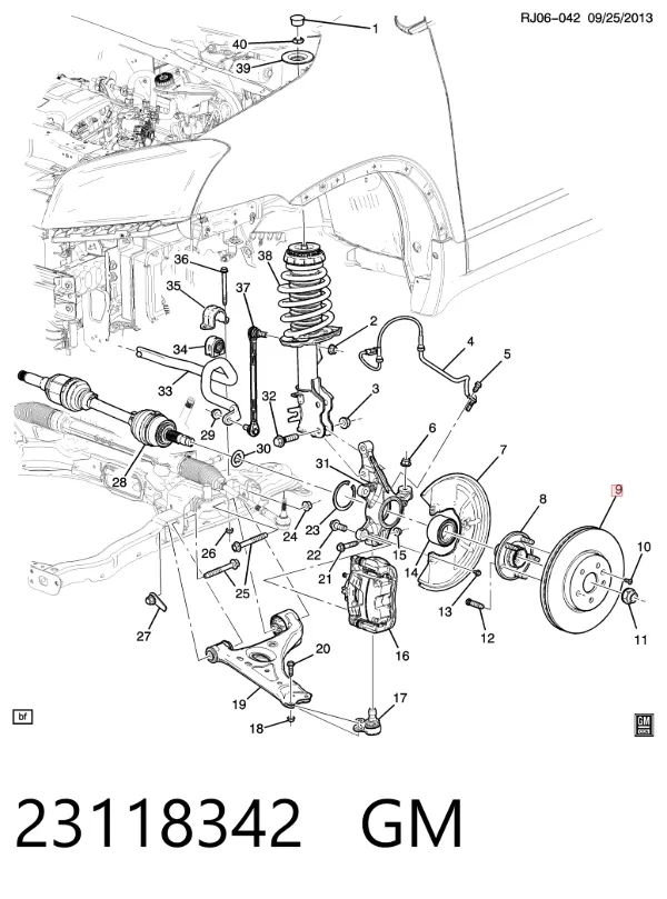 Передние тормозные диски 23118342 General Motors