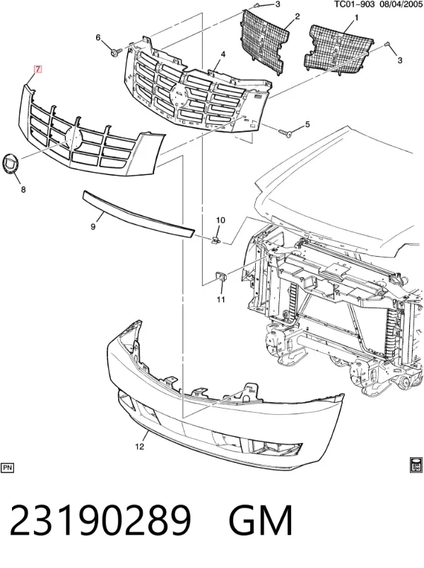 Решетка радиатора Cadillac Escalade III