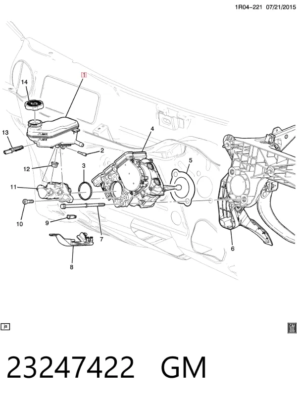 Бачок тормозной 23247422 General Motors