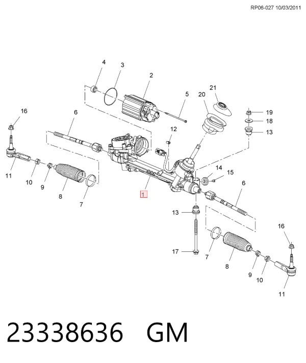 Рулевая рейка 23338636 General Motors