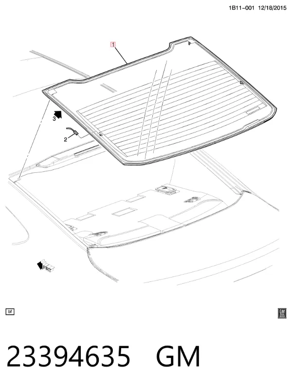 Заднее стекло 23394635 General Motors