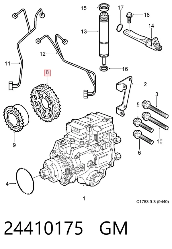 Шестерня-звездочка ТНВД 24410175 General Motors