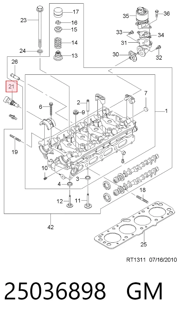 Датчик температуры охлаждающей жидкости 25036898 General Motors