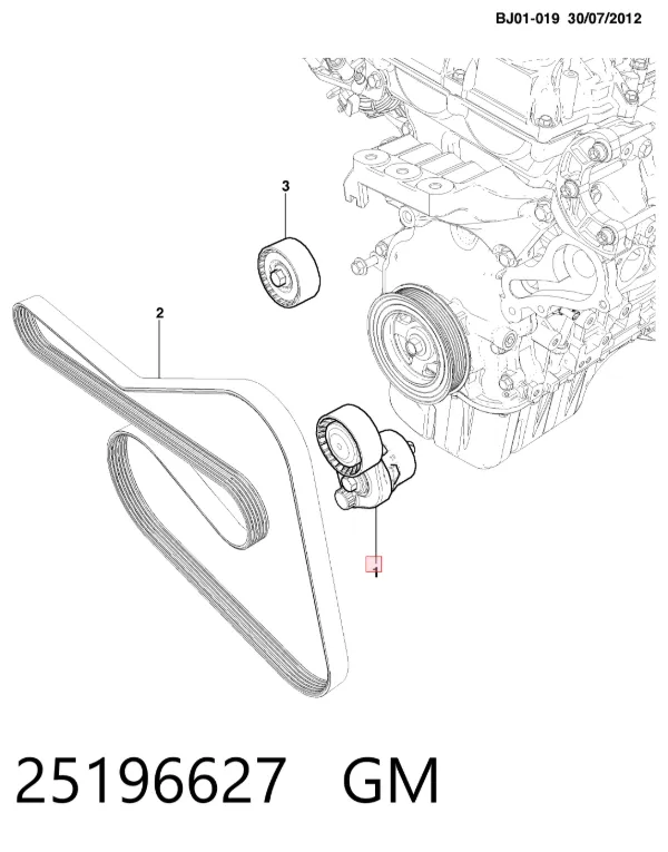 Натяжитель приводного ремня 25196627 General Motors