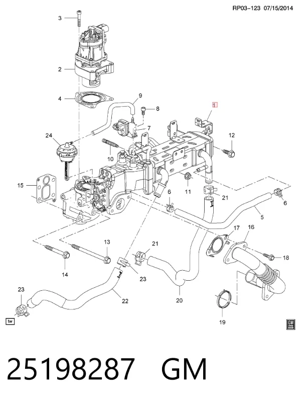 Клапан ЕГР 25198287 General Motors
