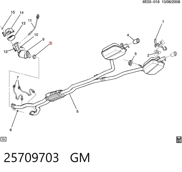 Прокладка катализатора 25709703 General Motors