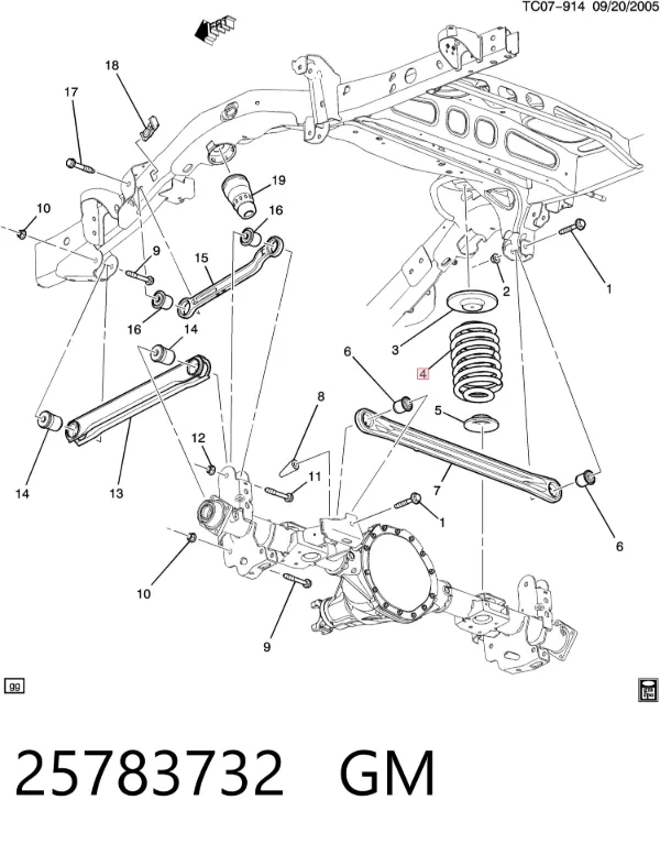Задняя пружина Cadillac Escalade III