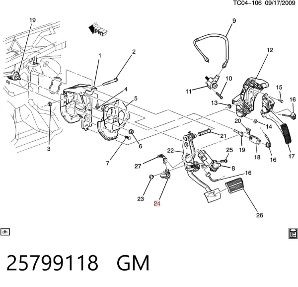 Датчик стоп сигнала Cadillac Escalade III