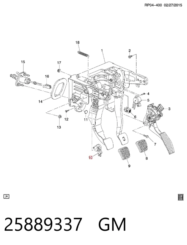 Датчик включения сцепления 25889337 General Motors