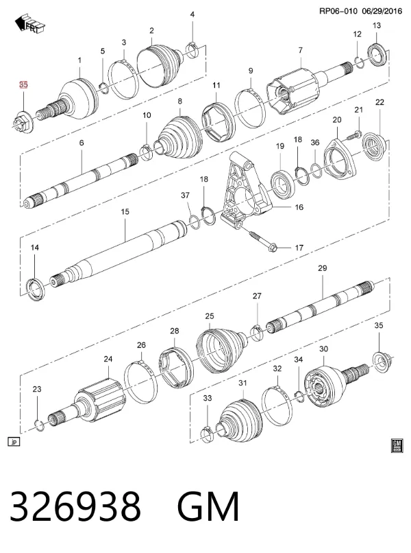 Гайка передней ступицы 326938 General Motors