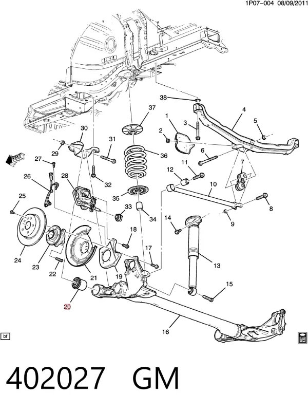 Сайлентблок задней балки 402027 General Motors