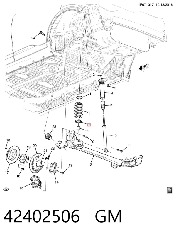 Проставка задней нижней пружины 42402506 General Motors