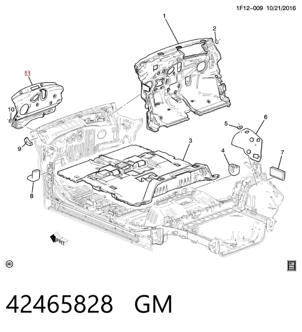 Шумоизоляция моторного щита 42465828 General Motors