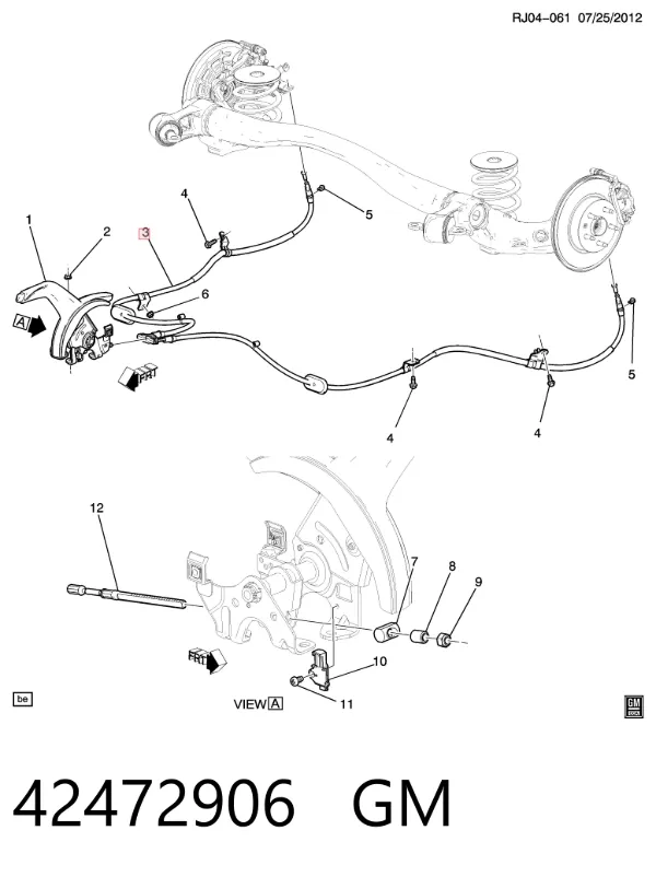 Задний трос ручника 42472906 General Motors
