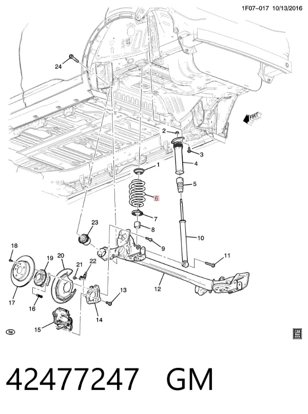 Задняя пружина 42477247 General Motors
