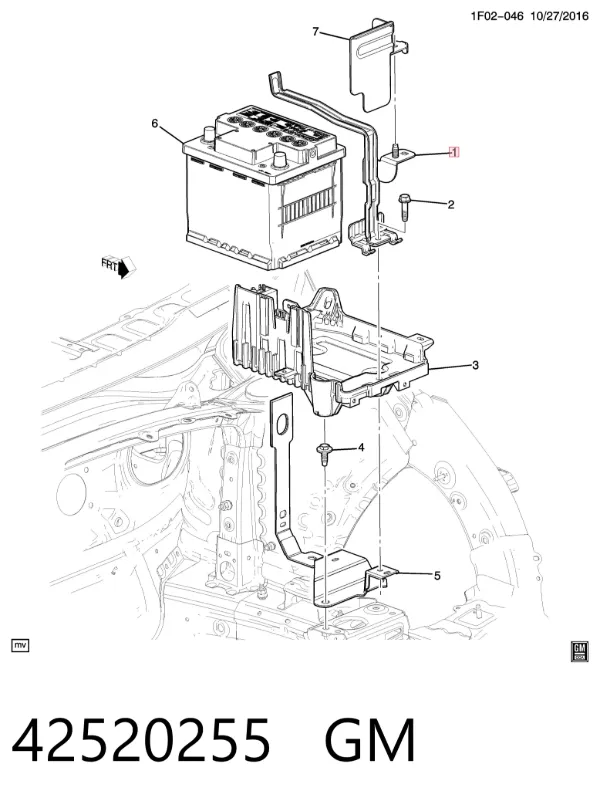 Подставка аккумулятора 42520255 General Motors