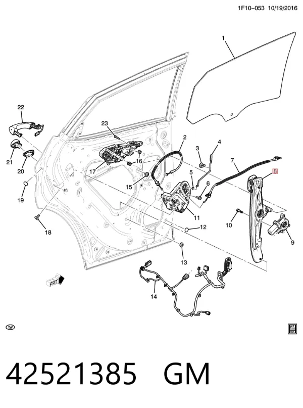 Механизм стеклоподъемника двери задней левой 42521385 General Motors